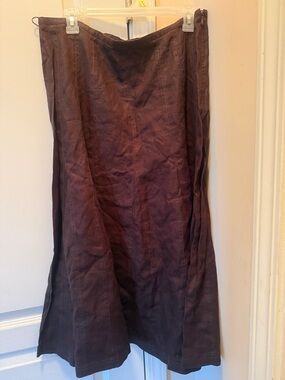 Style & Co. Brown linen skit side zip A-line size 12
